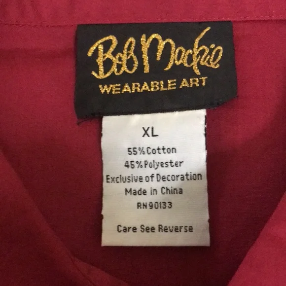 NEW Bob Mackie Sequin Cranberry Long Blouse…XL - Picture 4 of 5